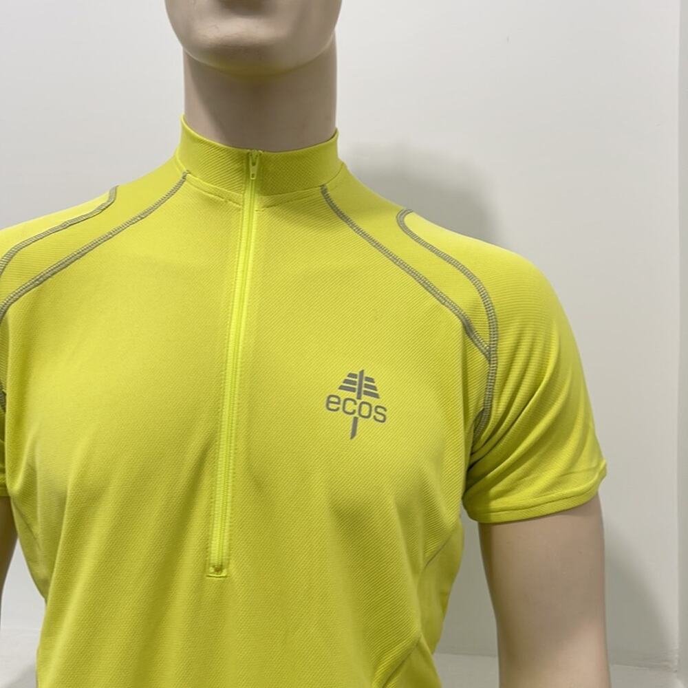 ecos Performance Wear Short Sleeve  T-Shirt Green Zipper Pockets Size  M NWT - Picture 3 of 9